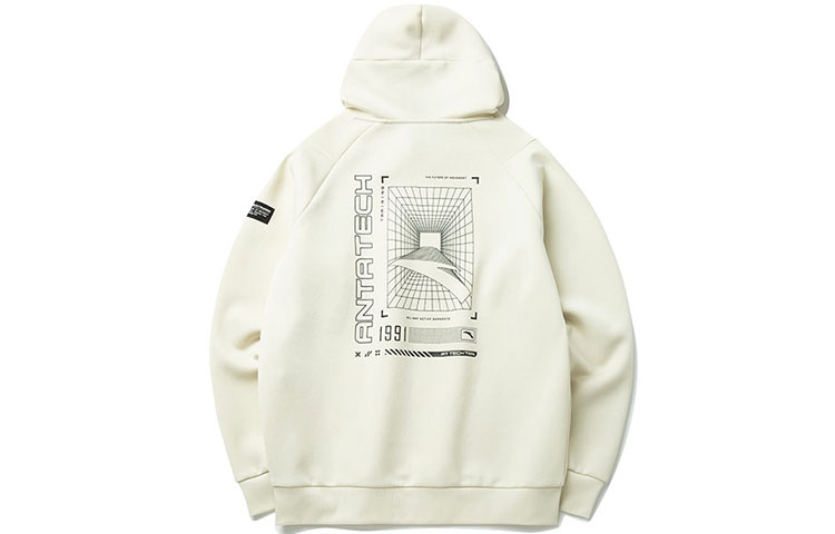 Anta Training Hoodie Logo Print Back - YiMi Grey 952217703-1