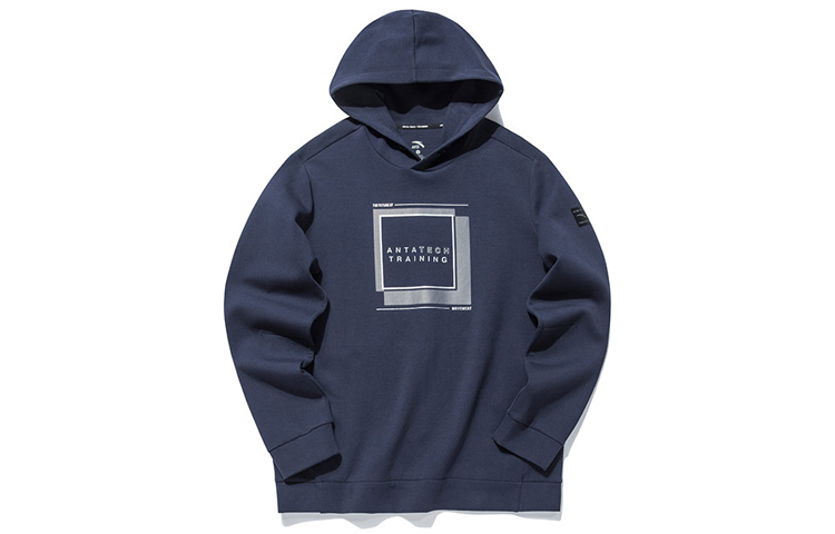 Anta Training Hoodie Midnight Blue Mens Casual Letter Print 152137720-2