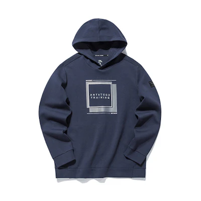 Anta Training Hoodie Midnight Blue Mens Casual Letter Print 152137720-2