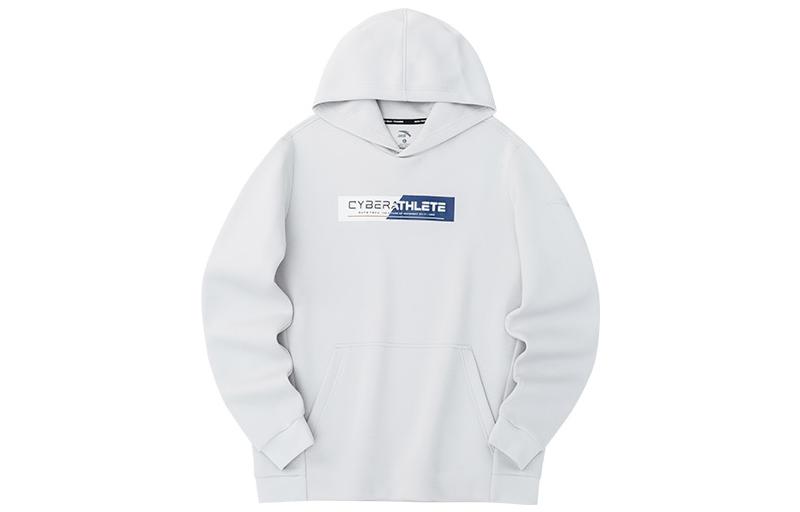 Anta Training Hoodie White with Logo Print Pattern 152237714-1