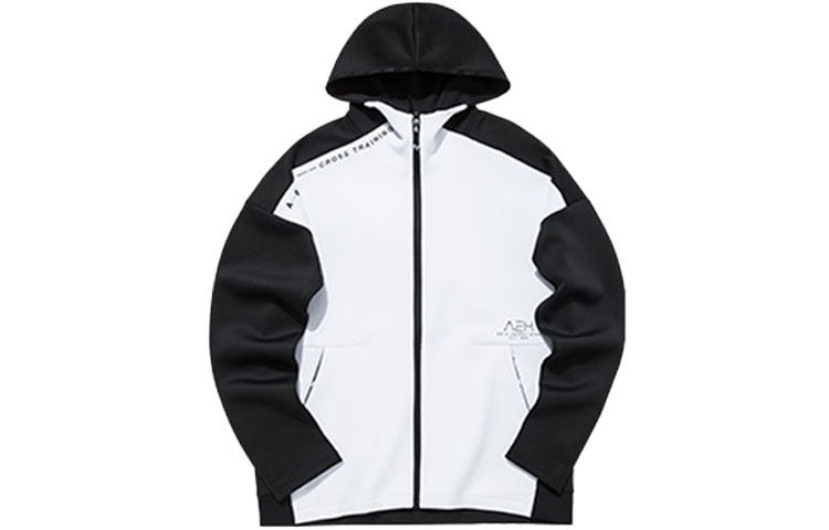 Anta Training Logo Zip Hoodie - Breathable Casual Jacket in Pure White 952147720-1