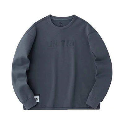 Anta Training Long-Sleeve Crewneck Sweatshirt - Charcoal Grey 152417714-3