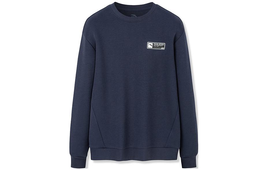 Anta Training Pullover Sweatshirt Blue with Logo Patch 152247727-4