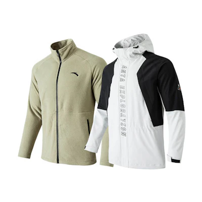 Anta Training Series 2-Piece Warm Casual Jacket White/Brown 952147670-1