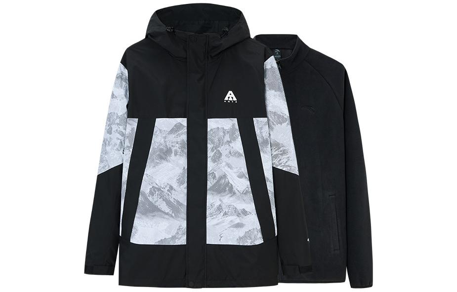Anta Training Series 3-in-1 Fleece Hoodie Jacket Black/White 952347610-3