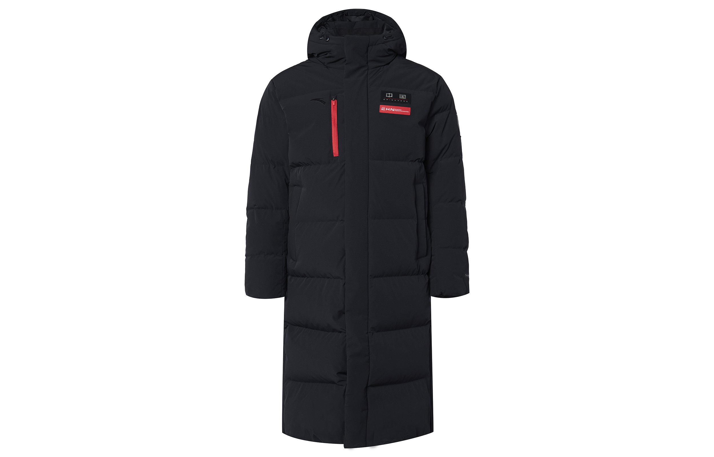 Lookbook Anta Training Series  Black Long Down Jacket with Back Logo Print. 152317902-2