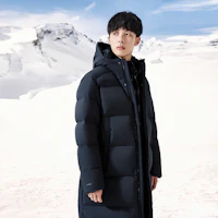 Details for Anta Training Series Black Long Down Jacket with Four-Way Snow Resistance. 952347905-3
