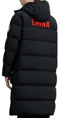 Anta Training Series Black Long Down Jacket with Back Logo Print. 152317902-2 Sizing Anta Training Series Black Long Down Jacket with Back Logo Print. 152317902-2