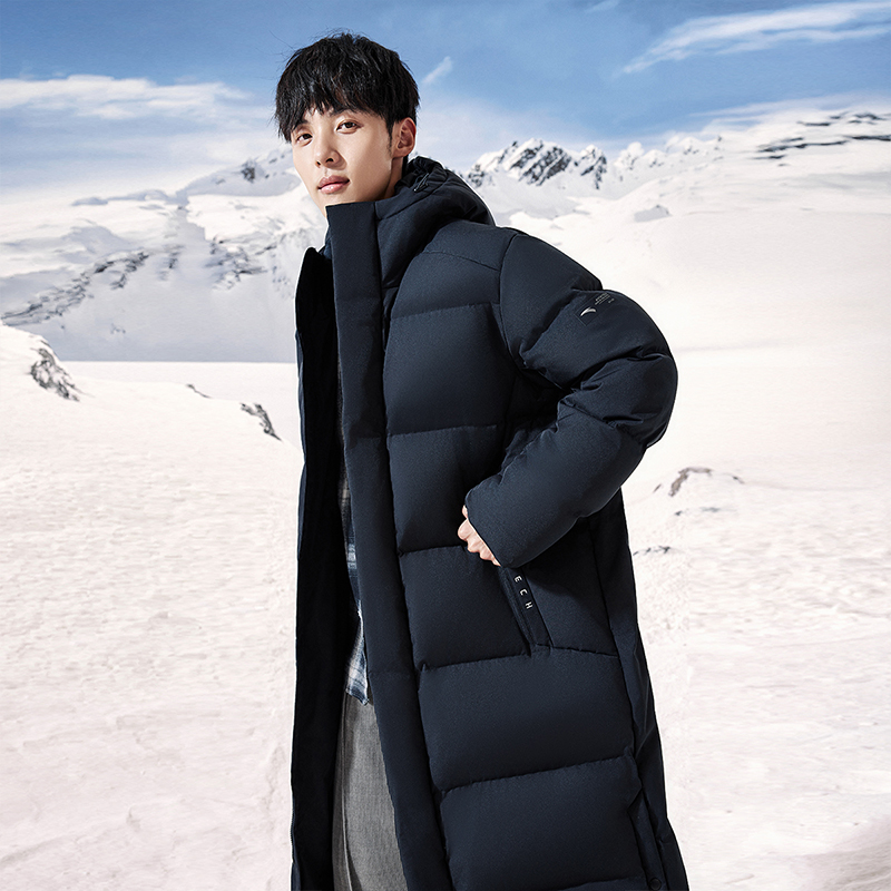 Sizing 安踏訓練系列 黑色四向抗雪長版羽絨外套 952347905-3