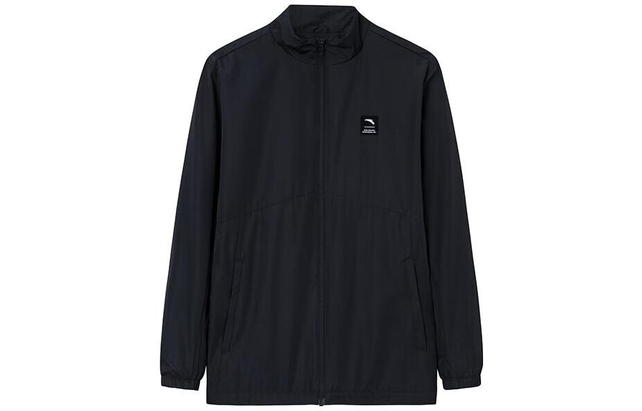 Anta Training Series Basic Black Zip-Up High Collar Thick Jacket 152347609-2