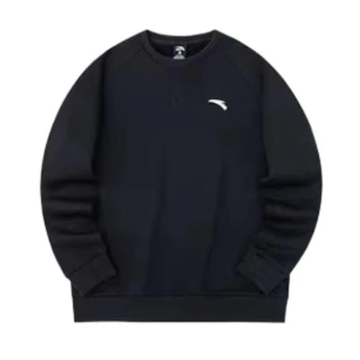 Anta Training Series Black Crewneck Fleece Pullover Sweatshirt A92203-2