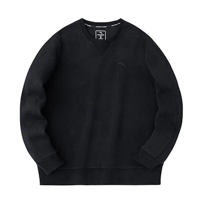 Anta Training Series Black Crewneck Pullover Casual Sweatshirt 152417704-3