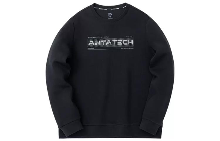 Anta Training Series Black Crewneck Pullover Sweatshirt with Logo 152317727-4