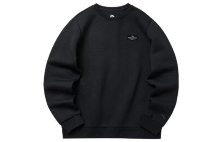 Anta Training Series Black Crewneck Pullover Sweatshirt with Logo 152217723-3