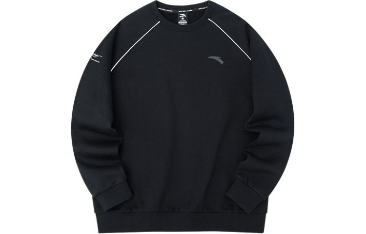 Anta Training Series Black Fleece Crewneck Sweatshirt with Logo Print Unisex 952237725-3