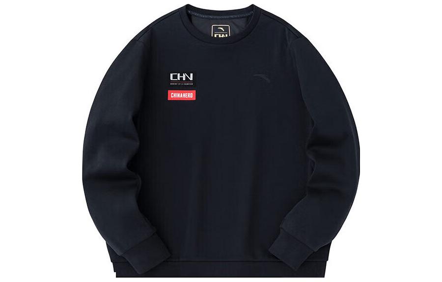 Anta Training Series Black Fleece Pullover Casual Crewneck Sweatshirt 152347720-3
