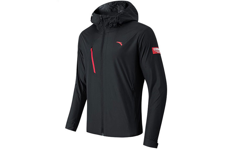Anta Training Series Black Hooded Jacket - Warm and Casual Sportswear 152147618-3