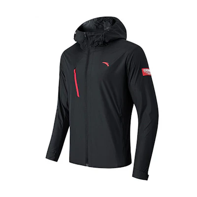 Anta Training Series Black Hooded Jacket - Warm and Casual Sportswear 152147618-3
