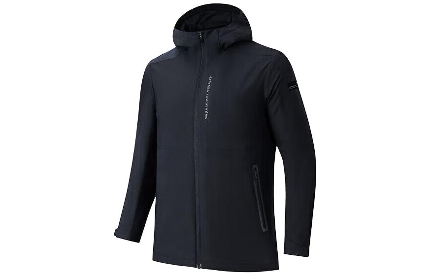 Anta Training Series Black Hooded Outdoor Sports Woven Jacket 152417604S-4