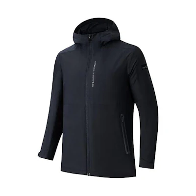 Anta Training Series Black Hooded Outdoor Sports Woven Jacket 152417604S-4