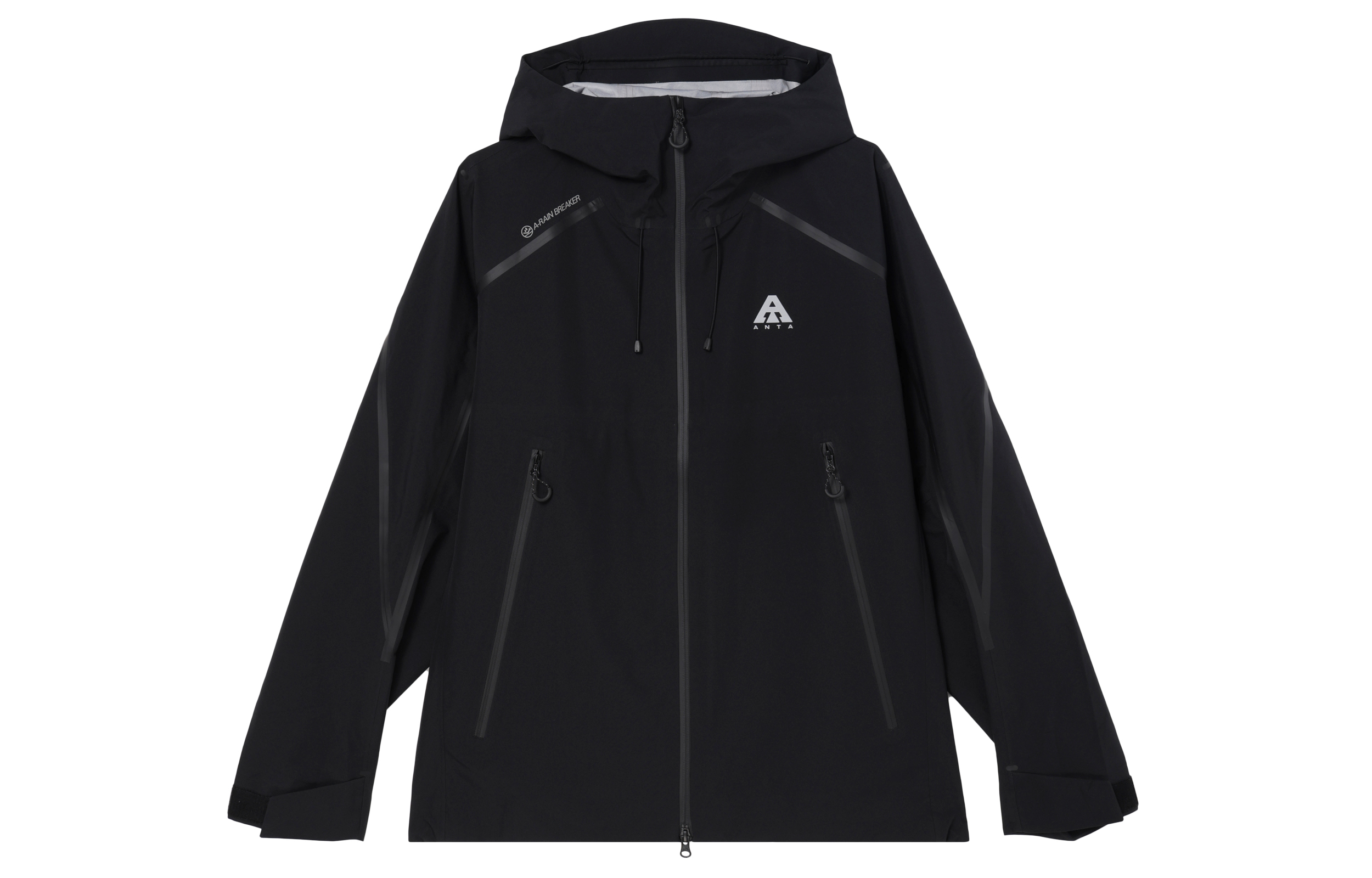 Anta Training Series Black Hooded Zip-Up Woven Jacket 952437609-5