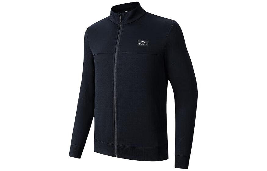 Anta Training Series Black Knit Fitness Jacket – Easy Care, Solid Color 152417709-4