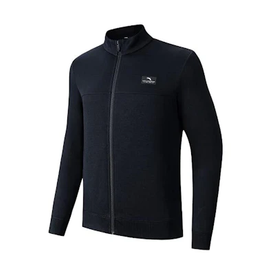 Anta Training Series Black Knit Fitness Jacket – Easy Care, Solid Color 152417709-4