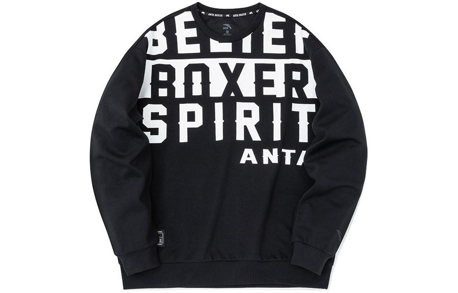 Anta Training Series Black Knit Pullover Sweatshirt Relaxed Fit 152237740-2