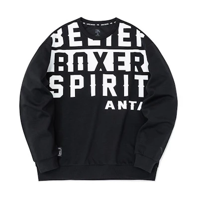 Anta Training Series Black Knit Pullover Sweatshirt Relaxed Fit 152237740-2