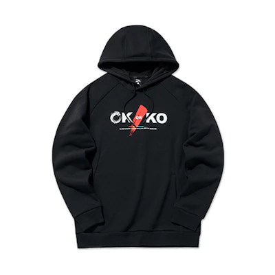 Anta Training Series Black Letter Print Pullover Hoodie 952137724-3