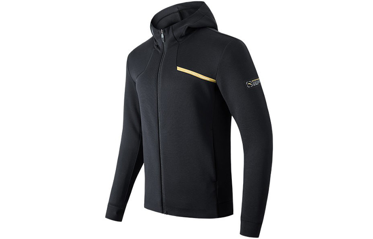 Anta Training Series Black Logo Hoodie Casual Knit Jacket 152217711-5