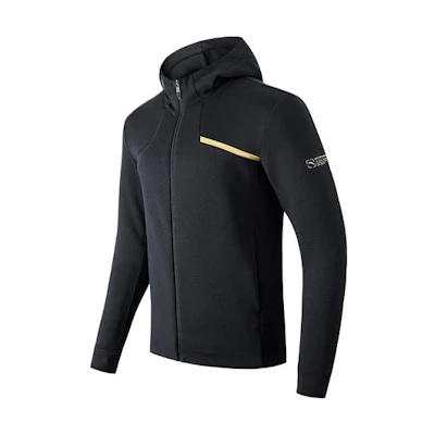 Anta Training Series Black Logo Hoodie Casual Knit Jacket 152217711-5