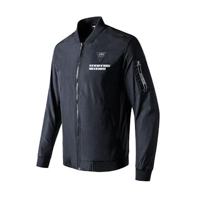 Anta Training Series Black Outdoor Zip-Up Sports Jacket 95817641-3
