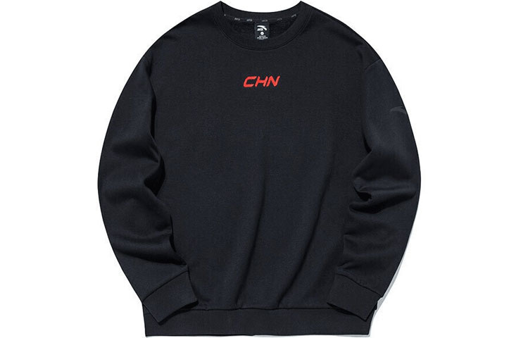 Anta Training Series Black Pullover Sweatshirt - Breathable & Fleece-Lined 952137742-2
