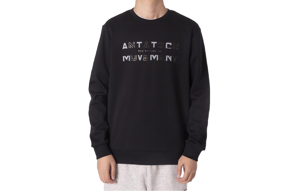 Anta Training Series Black Pullover Sweatshirt with Logo Print 152247702-4