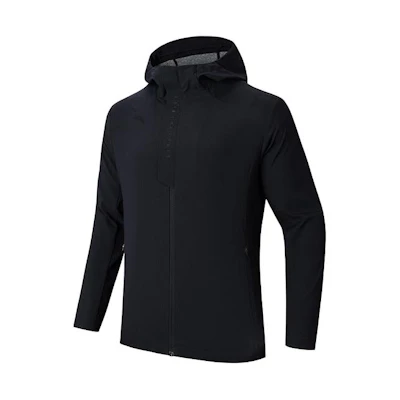 Anta Training Series Black Water-Resistant Hooded Outdoor Jacket 952417602-3