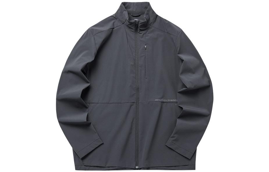 Anta Training Series Black Zip-Up High Collar Jacket 152127604-3