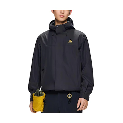 Anta Training Series Black Zip-Up Hooded Breathable Thick Jacket 952437617-7-yc