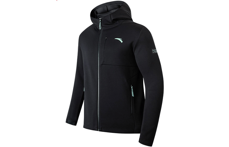 Anta Training Series Black Zip-Up Hoodie Jacket 952217705-4