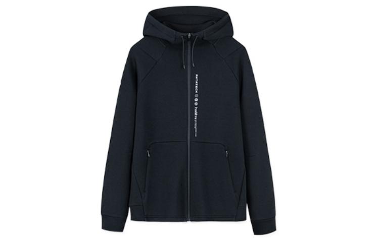 Anta Training Series Black Zip-Up Hoodie with Letter Print Design 952237711-4