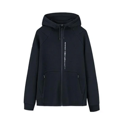 Anta Training Series Black Zip-Up Hoodie with Letter Print Design 952237711-4
