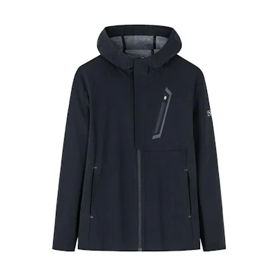 Anta Training Series Black Zip Hoodie Jacket with Solid Logo Print 152237608-2