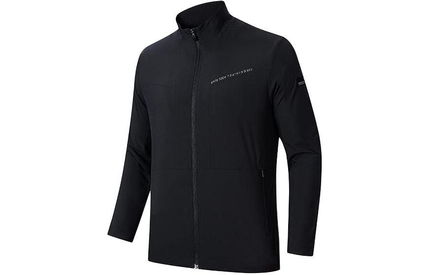 Anta Training Series Black Zipper High-Collar Thick Jacket 152417605-3
