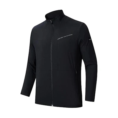 Anta Training Series Black Zipper High-Collar Thick Jacket 152417605-3