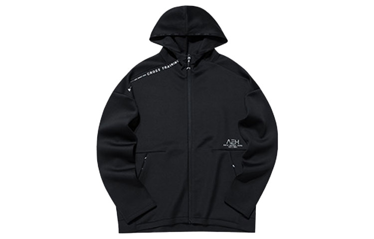 Anta Training Series Black Zipper Hoodie Jacket Casual Sportswear 952147720-5