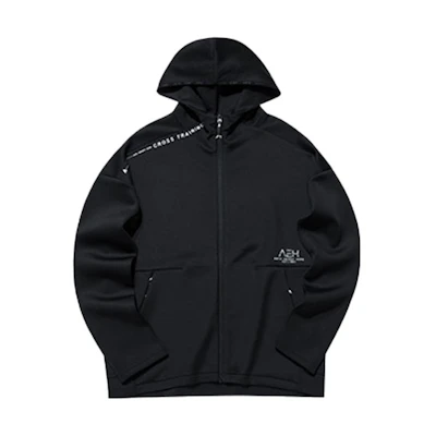 Anta Training Series Black Zipper Hoodie Jacket Casual Sportswear 952147720-5