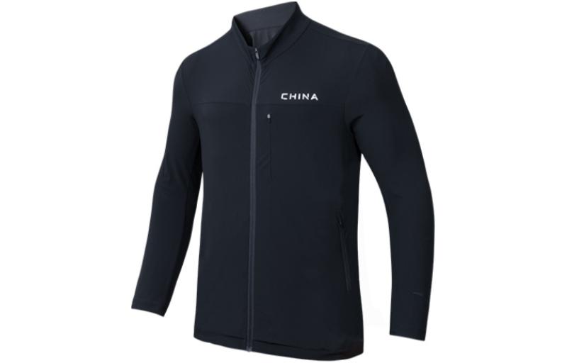Anta Training Series Black Zipper Letter Track Jacket 152427703-3