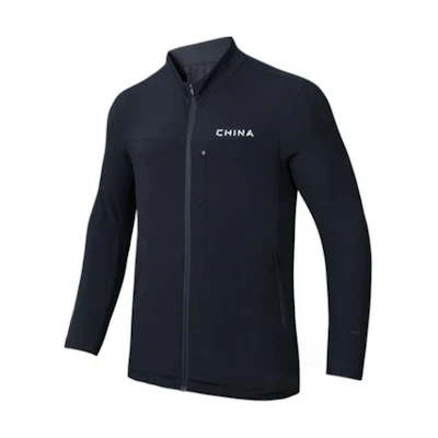 Anta Training Series Black Zipper Letter Track Jacket 152427703-3
