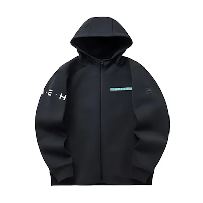 Anta Training Series Black Zipper Sweatshirt with Logo Print 152147714-4