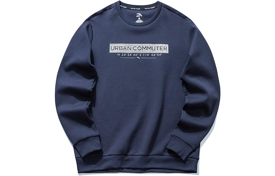 Anta Training Series Blue Crewneck Sweatshirt with Logo Print 152117721-2